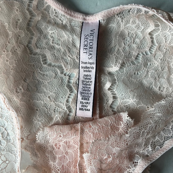 Victoria Secret Dream Angels Push Up Without Padding Lace Bra Pink 34B Set XS - Picture 3 of 11